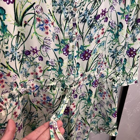 California gypsy floral shorts romper size large - Picture 3 of 15